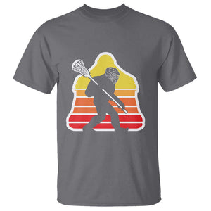 Funny Retro Bigfoot Lacrosse Player T Shirt TS09 Charcoal Print Your Wear
