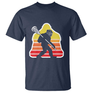 Funny Retro Bigfoot Lacrosse Player T Shirt TS09 Navy Print Your Wear