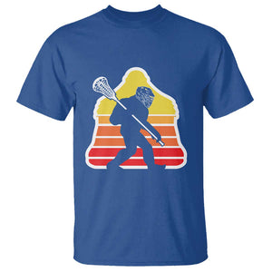 Funny Retro Bigfoot Lacrosse Player T Shirt TS09 Royal Blue Print Your Wear