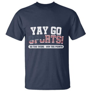 Funny U.S. Sport Support T Shirt Yay Go Sports Do The Thing Win The Points TS09 Navy Print Your Wear