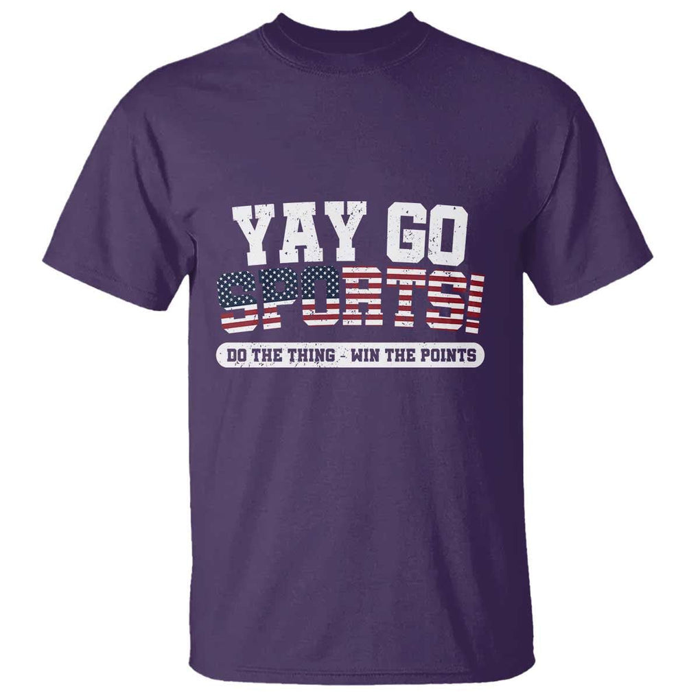 Funny U.S. Sport Support T Shirt Yay Go Sports Do The Thing Win The Points TS09 Purple Print Your Wear