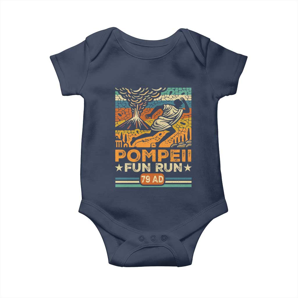Funny Pompeii Fun Run Baby Onesie Geography Volcanologist TS09 Navy Print Your Wear