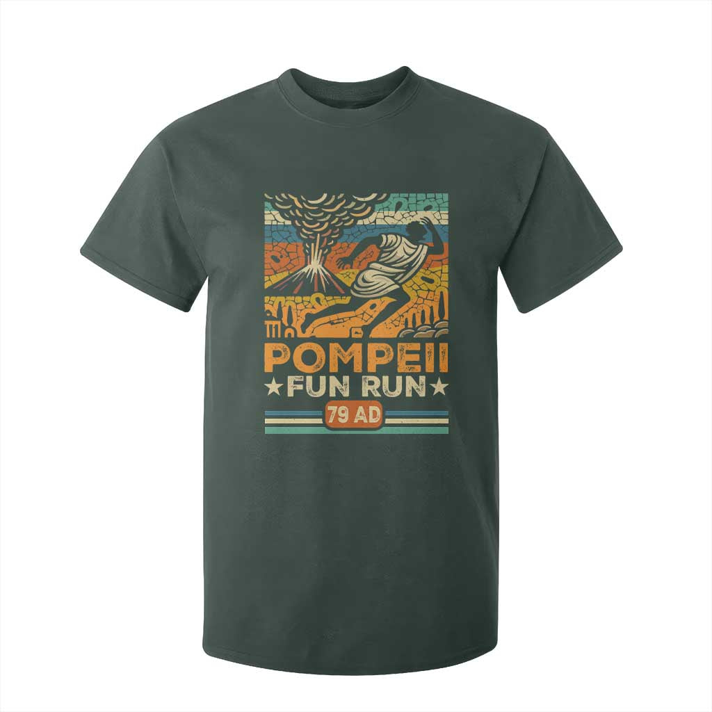 Funny Pompeii Fun Run T Shirt For Kid Geography Volcanologist TS09 Dark Forest Green Print Your Wear