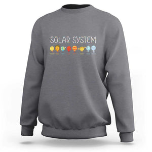 Funny Solar System Planets Science Outer Space Sweatshirt TS09 Charcoal Print Your Wear