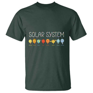Funny Solar System Planets Science Outer Space T Shirt TS09 Dark Forest Green Print Your Wear