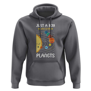 Solar System Astrology Outer Space Hoodie Just A Boy Who Loves Planets TS09 Charcoal Print Your Wear