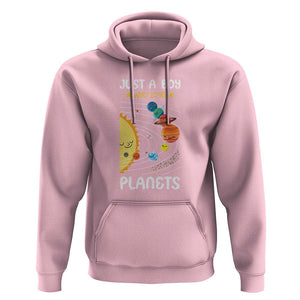 Solar System Astrology Outer Space Hoodie Just A Boy Who Loves Planets TS09 Light Pink Print Your Wear