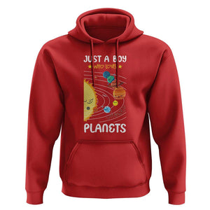 Solar System Astrology Outer Space Hoodie Just A Boy Who Loves Planets TS09 Red Print Your Wear