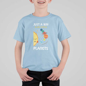 Solar System Astrology Outer Space T Shirt For Kid Just A Boy Who Loves Planets TS09 Light Blue Print Your Wear