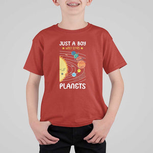 Solar System Astrology Outer Space T Shirt For Kid Just A Boy Who Loves Planets TS09 Red Print Your Wear
