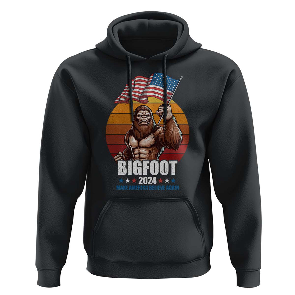 Funny President Election Bigfoot Hoodie Make America Believe Again Vote For Bigfoot TS09 Black Print Your Wear