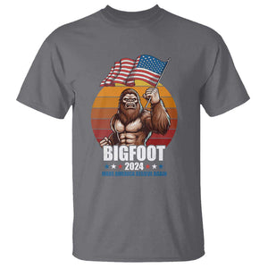 Funny President Election Bigfoot T Shirt Make America Believe Again Vote For Bigfoot TS09 Charcoal Print Your Wear