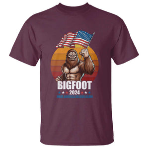 Funny President Election Bigfoot T Shirt Make America Believe Again Vote For Bigfoot TS09 Maroon Print Your Wear