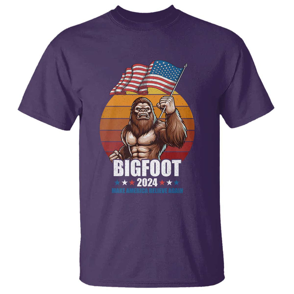 Funny President Election Bigfoot T Shirt Make America Believe Again Vote For Bigfoot TS09 Purple Print Your Wear