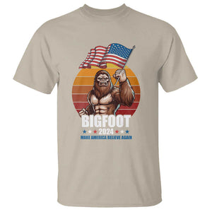 Funny President Election Bigfoot T Shirt Make America Believe Again Vote For Bigfoot TS09 Sand Print Your Wear