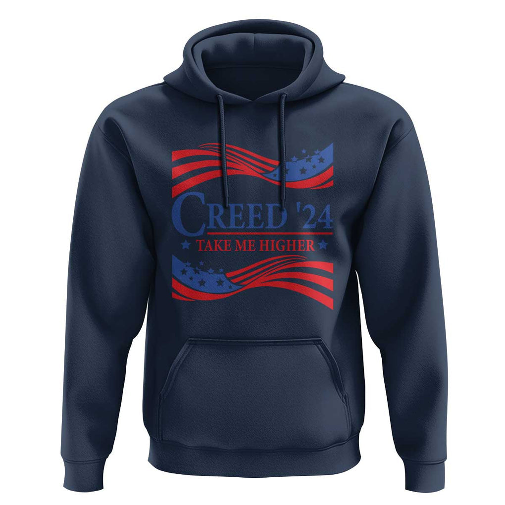 Funny US Election Hoodie Creed '24 Take Me Higher TS09 Navy Print Your Wear