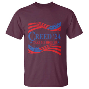 Funny US Election T Shirt Creed '24 Take Me Higher TS09 Maroon Print Your Wear