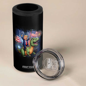 Funny Trump Riding Dinosaur Freedom Firework 4 in 1 Can Cooler Tumbler TS09 Print Your Wear