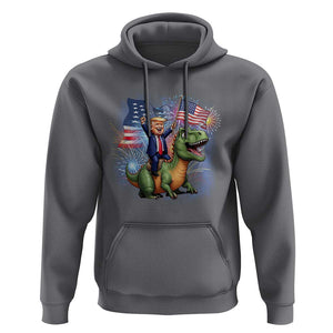 Funny Trump Riding Dinosaur Freedom Firework Hoodie TS09 Charcoal Print Your Wear