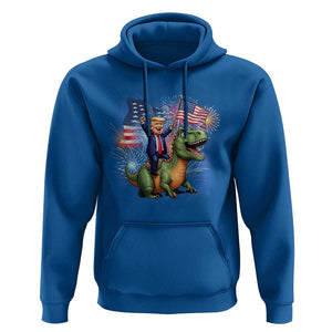 Funny Trump Riding Dinosaur Freedom Firework Hoodie TS09 Royal Blue Print Your Wear