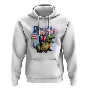 Funny Trump Riding Dinosaur Freedom Firework Hoodie TS09 White Print Your Wear