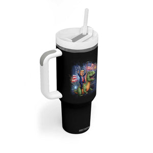 Funny Trump Riding Dinosaur Freedom Firework Tumbler With Handle TS09 Print Your Wear