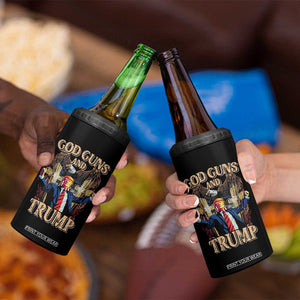 Trump Supporter 4 in 1 Can Cooler Tumbler God Guns And Trump America Eagle TS09 Print Your Wear