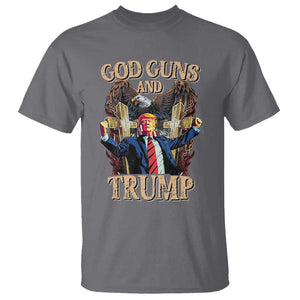 Trump Supporter T Shirt God Guns And Trump America Eagle TS09 Charcoal Print Your Wear