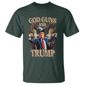 Trump Supporter T Shirt God Guns And Trump America Eagle TS09 Dark Forest Green Print Your Wear