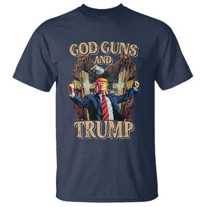 Trump Supporter T Shirt God Guns And Trump America Eagle TS09 Navy Print Your Wear