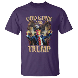 Trump Supporter T Shirt God Guns And Trump America Eagle TS09 Purple Print Your Wear