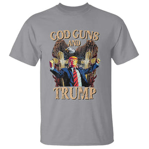 Trump Supporter T Shirt God Guns And Trump America Eagle TS09 Sport Gray Print Your Wear