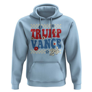 Trump Vance 2024 Hoodie Take America Back President Election Retro Groovy TS09 Light Blue Print Your Wear