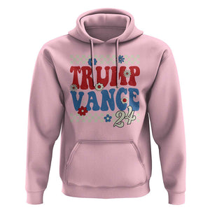 Trump Vance 2024 Hoodie Take America Back President Election Retro Groovy TS09 Light Pink Print Your Wear