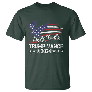 Trump Vance 2024 T Shirt Us Election We The People Flag TS09 Dark Forest Green Print Your Wear