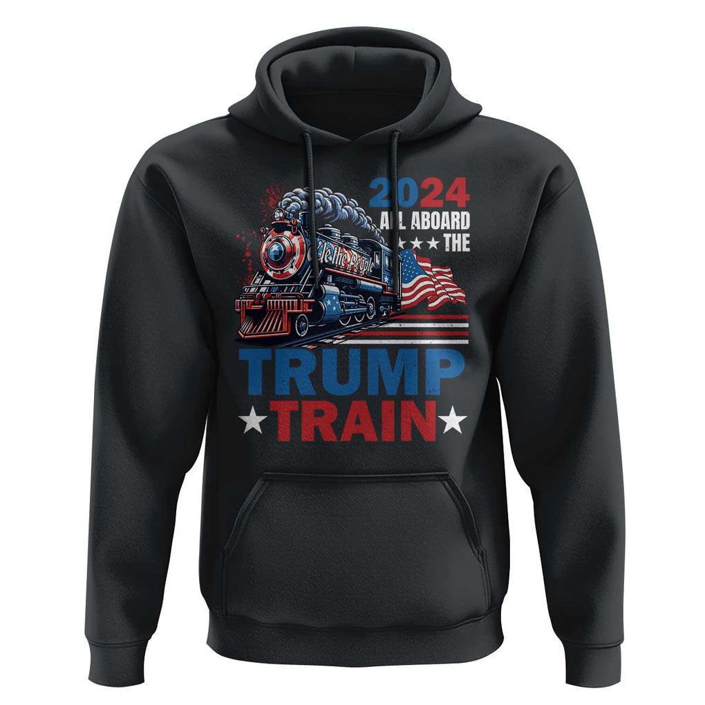 Trump Supporter Hoodie All Aboard The Trump Train 2024 TS09 Black Print Your Wear
