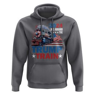 Trump Supporter Hoodie All Aboard The Trump Train 2024 TS09 Charcoal Print Your Wear