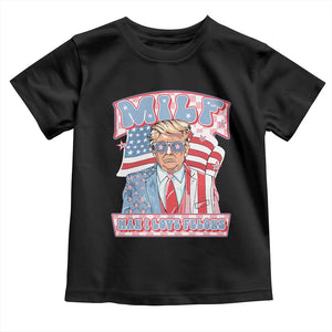Funny Trump Supporter Baby Shirt MILF Man I Love Felons Pink Trump TS09 Black Print Your Wear