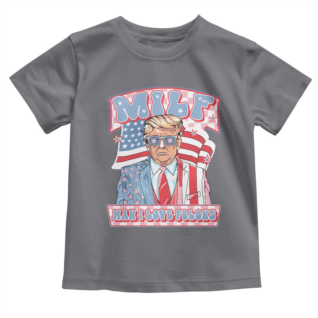 Funny Trump Supporter Baby Shirt MILF Man I Love Felons Pink Trump TS09 Charcoal Print Your Wear