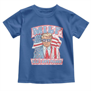 Funny Trump Supporter Baby Shirt MILF Man I Love Felons Pink Trump TS09 Royal Blue Print Your Wear
