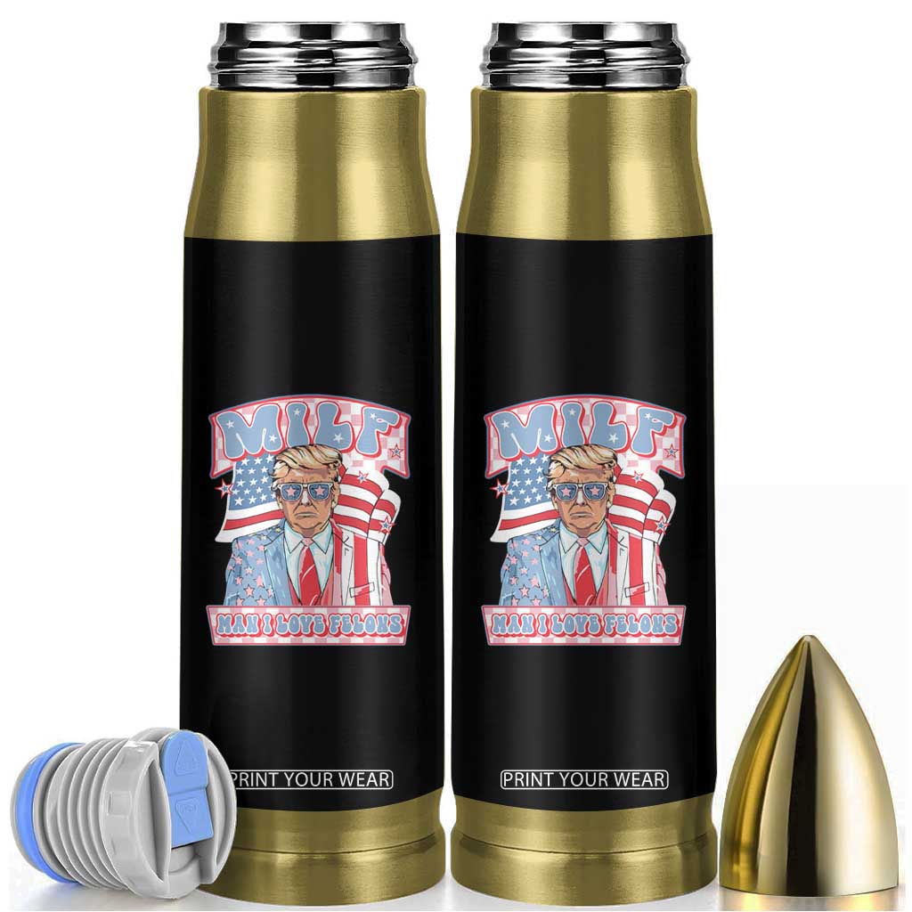 Funny Trump Supporter Bullet Tumbler MILF Man I Love Felons Pink Trump TS09 Black Print Your Wear