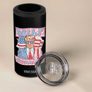 Funny Trump Supporter 4 in 1 Can Cooler Tumbler MILF Man I Love Felons Pink Trump TS09 Print Your Wear