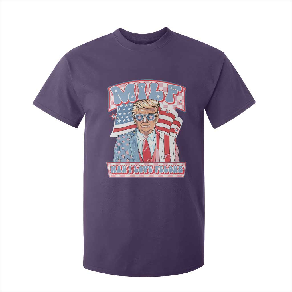 Funny Trump Supporter T Shirt For Kid MILF Man I Love Felons Pink Trump TS09 Purple Print Your Wear