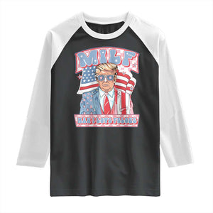 Funny Trump Supporter Raglan Shirt MILF Man I Love Felons Pink Trump TS09 Black White Print Your Wear