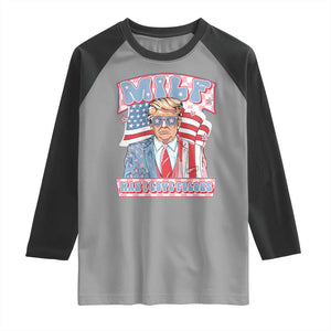 Funny Trump Supporter Raglan Shirt MILF Man I Love Felons Pink Trump TS09 Sport Gray Black Print Your Wear