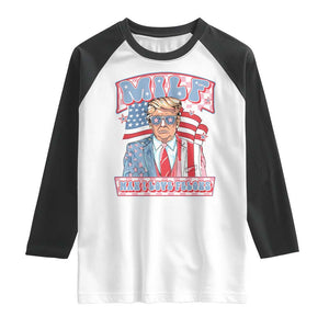 Funny Trump Supporter Raglan Shirt MILF Man I Love Felons Pink Trump TS09 White Black Print Your Wear