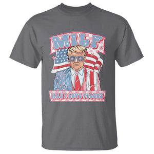 Funny Trump Supporter T Shirt MILF Man I Love Felons Pink Trump TS09 Charcoal Print Your Wear