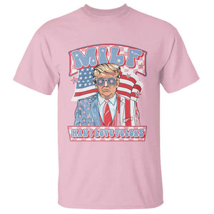 Funny Trump Supporter T Shirt MILF Man I Love Felons Pink Trump TS09 Light Pink Print Your Wear