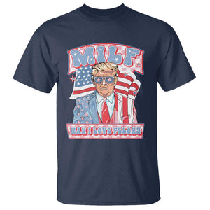 Funny Trump Supporter T Shirt MILF Man I Love Felons Pink Trump TS09 Navy Print Your Wear