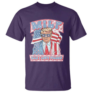 Funny Trump Supporter T Shirt MILF Man I Love Felons Pink Trump TS09 Purple Print Your Wear